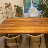 Wood and metal dining room lounge table