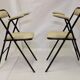 Pair of folding chairs with vintage armrests, 70s