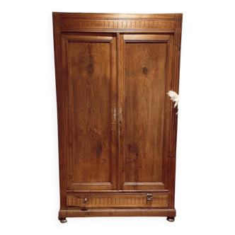 Vintage raw wood cabinet shelves and wardrobe