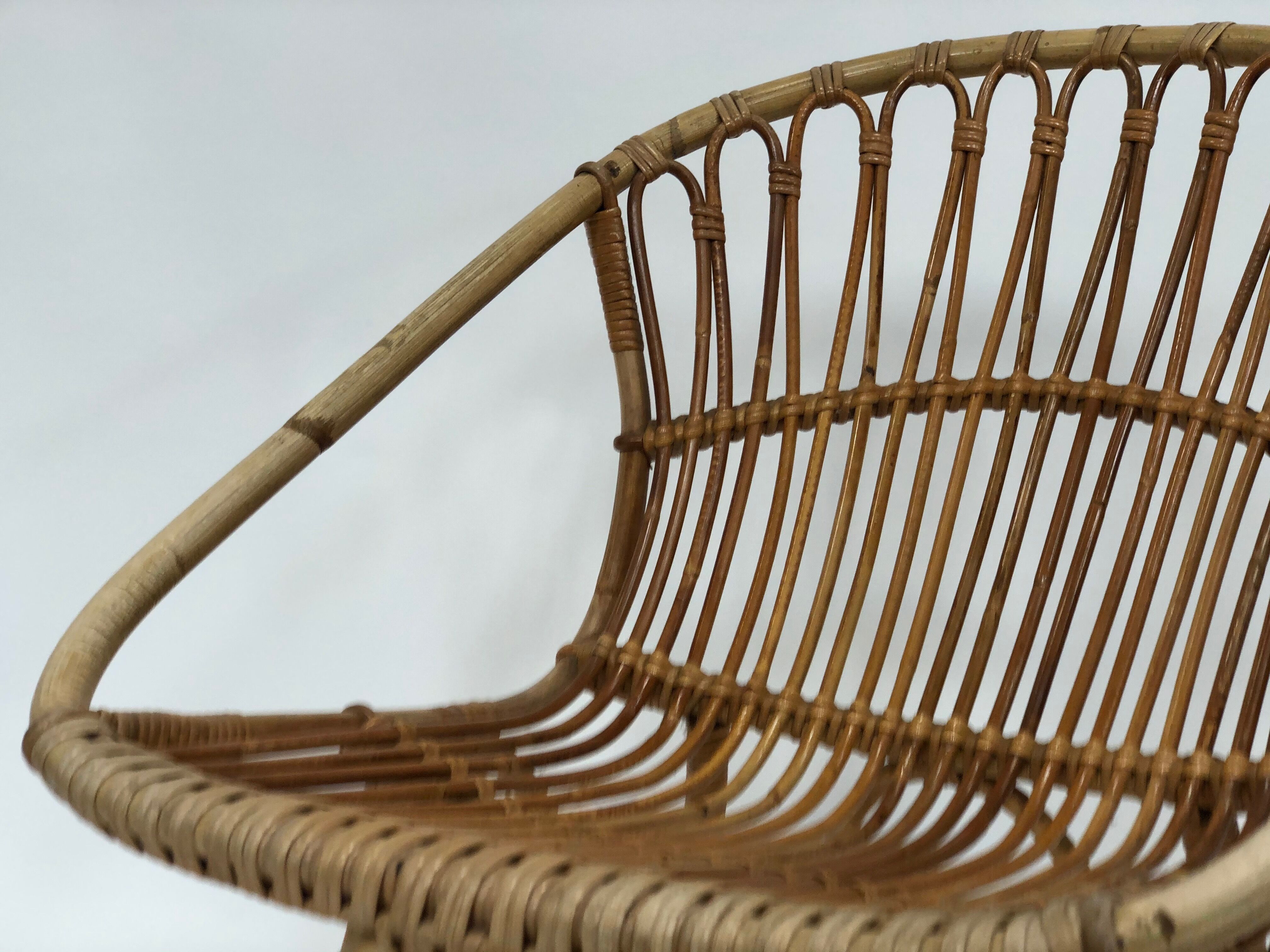 Fauteuil en rotin de Rohe Noordwolde, 1960, Pays-Bas
