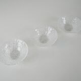 Set of glass bowls, Italian design, 1970s, production: Italy