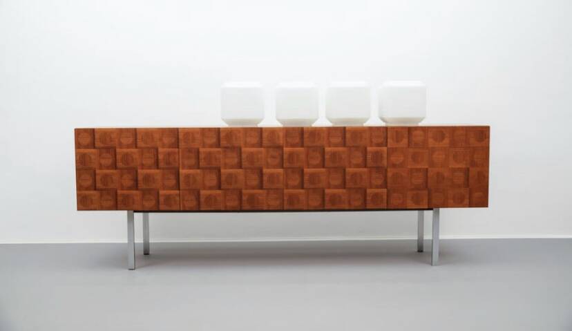TEAK MARQUETRY ENFILADE 1960s