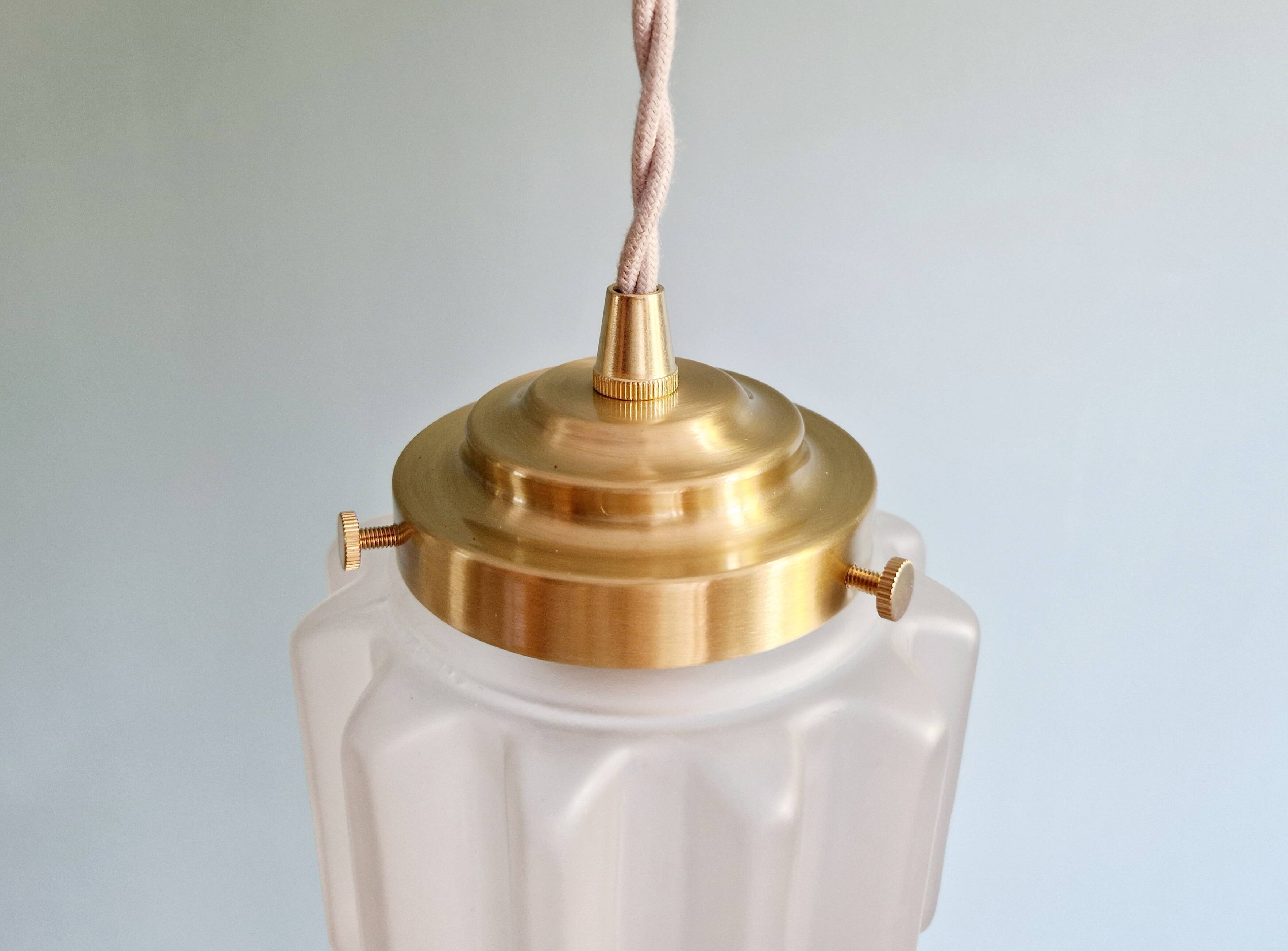 Art Deco satin glass pendant light, Skyscraper type (6 available)