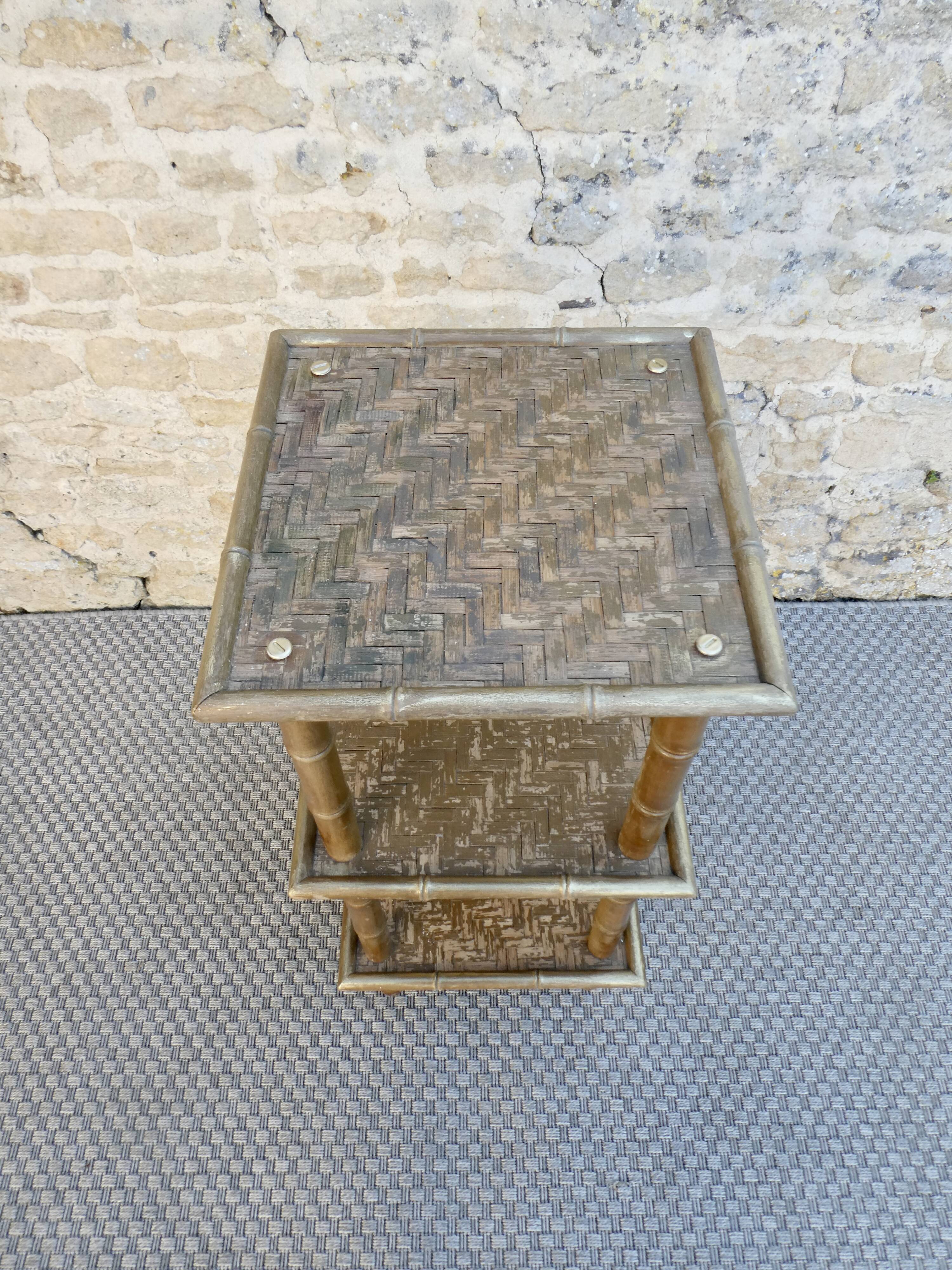 Bamboo shelf and rattan weaving
