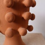 Handmade terracotta sculptural cache pot vase