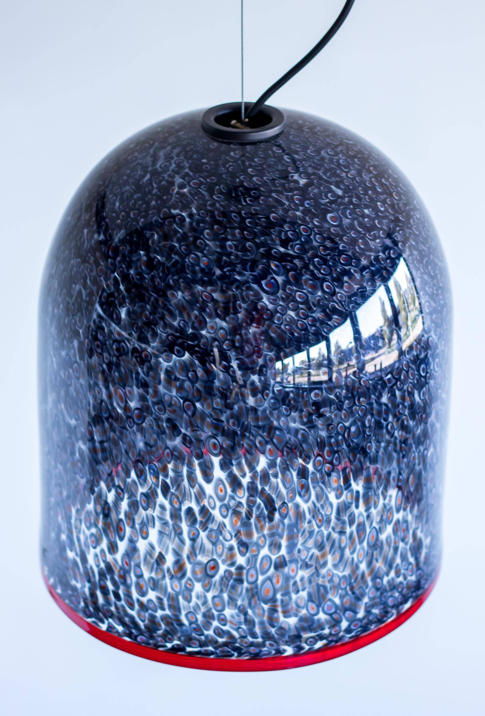 Suspension en verre de Murano "Neverino" de Vistosi - Gae Aulenti, Italie, 1970
