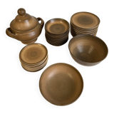 8 assiettes Longchamp en grès émaillé, 1970