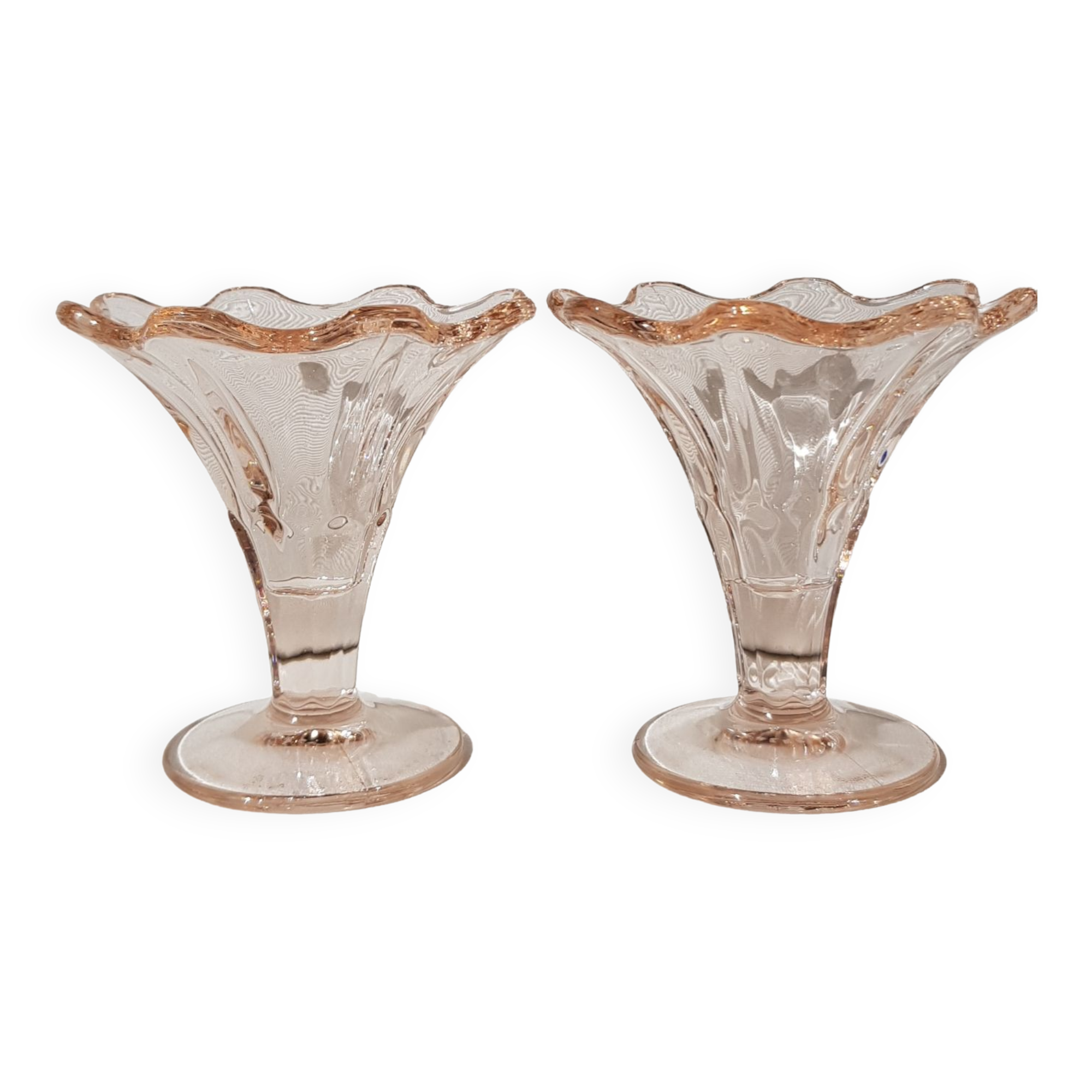 Coffret de 2 gobelets à dessert à la crème glacée en verre rose La Rochere