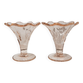 Coffret de 2 gobelets à dessert en verre rose La Rochere pour la crème glacée.