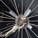 Mid century pendant light with 30 acrylic discs like ice glass 1960s 1970s