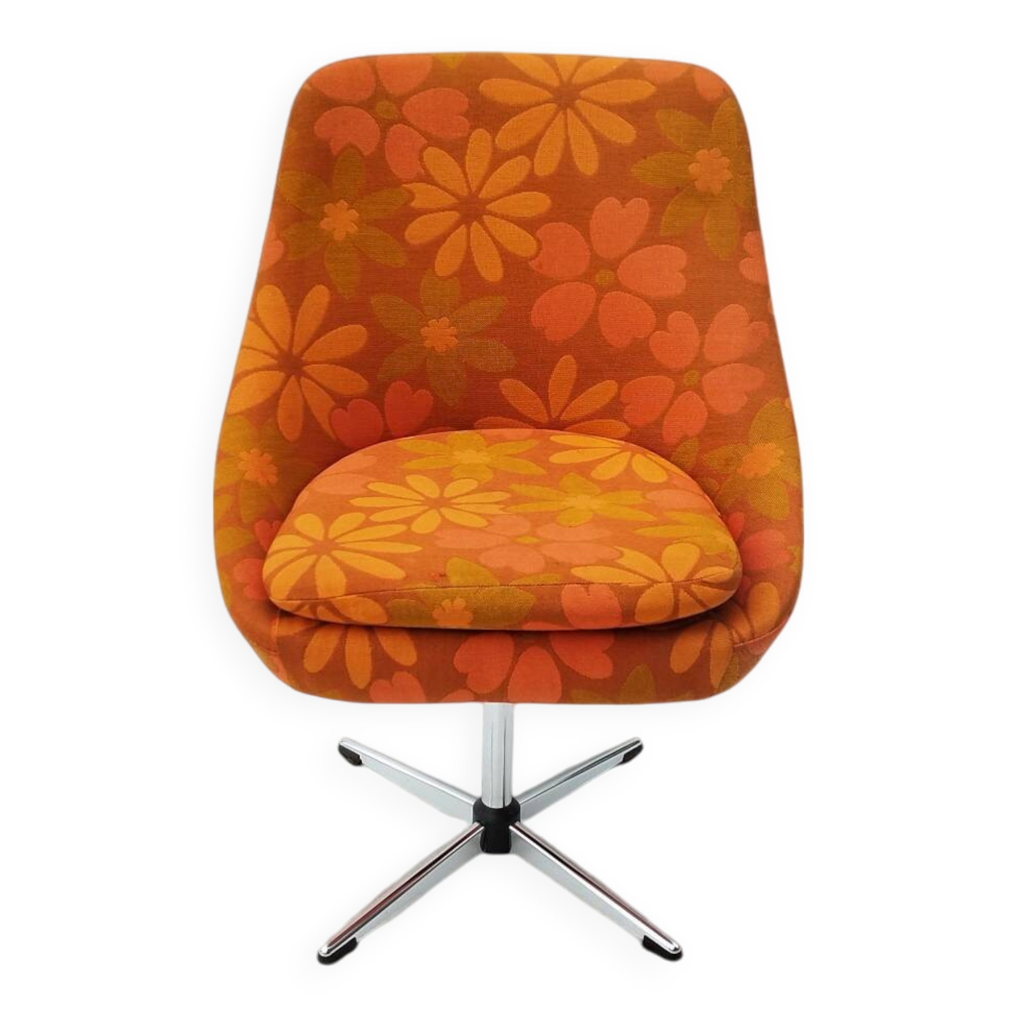 Suite de 4 fauteuils pivotants seventies