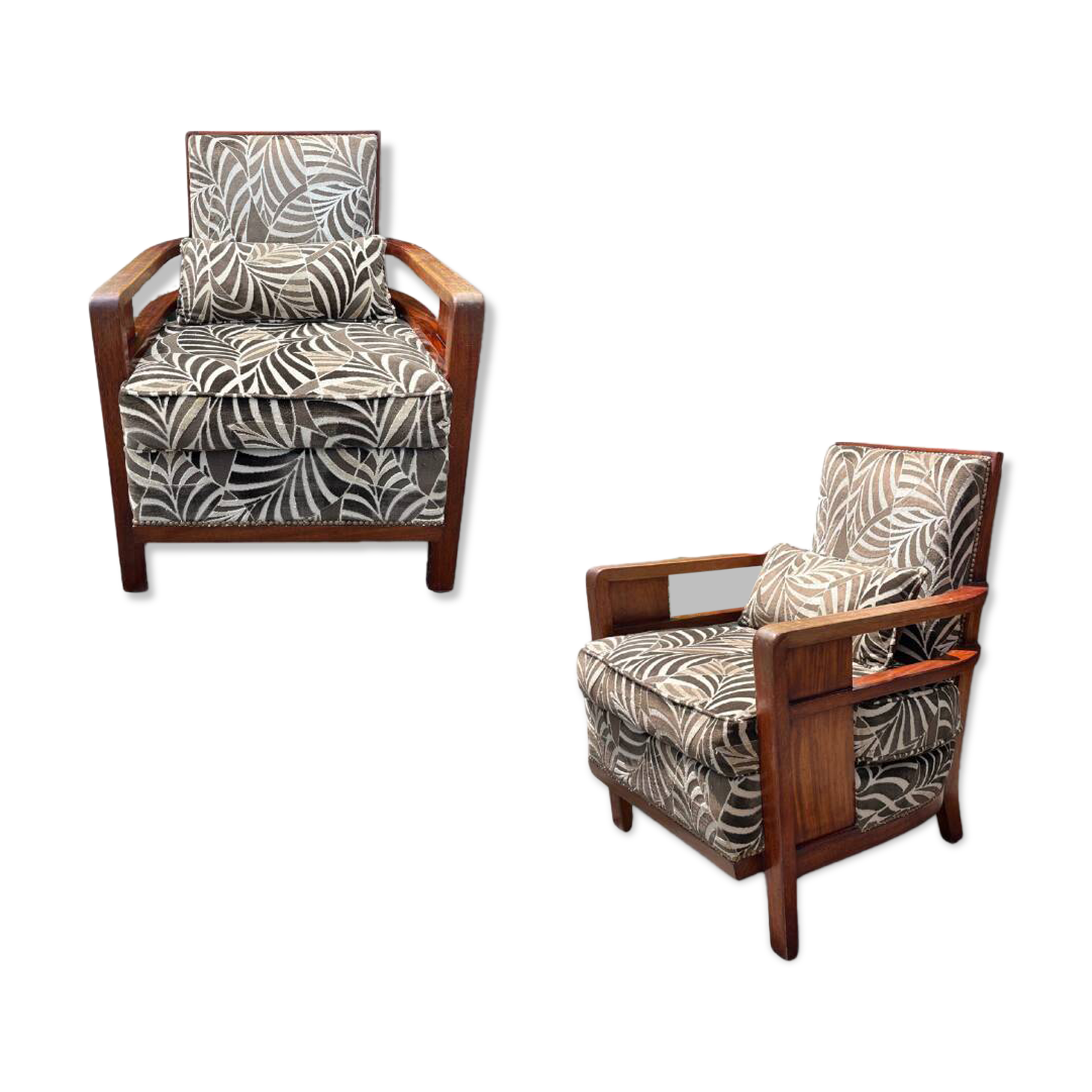 Pair of 1930s mahogany armchairs