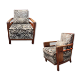 Pair of 1930s mahogany armchairs