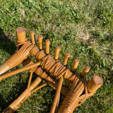 Vintage gondola rattan stool 1960
