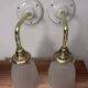 Pair of ribbed glass wall sconces