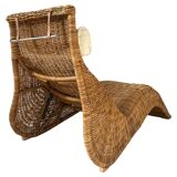 Karlskrona Rattan Wicker Chaise Lounge by Karl Malmvall for Ikea