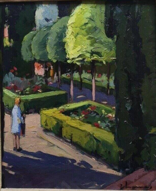 Original Impressionist Park Oil Painting