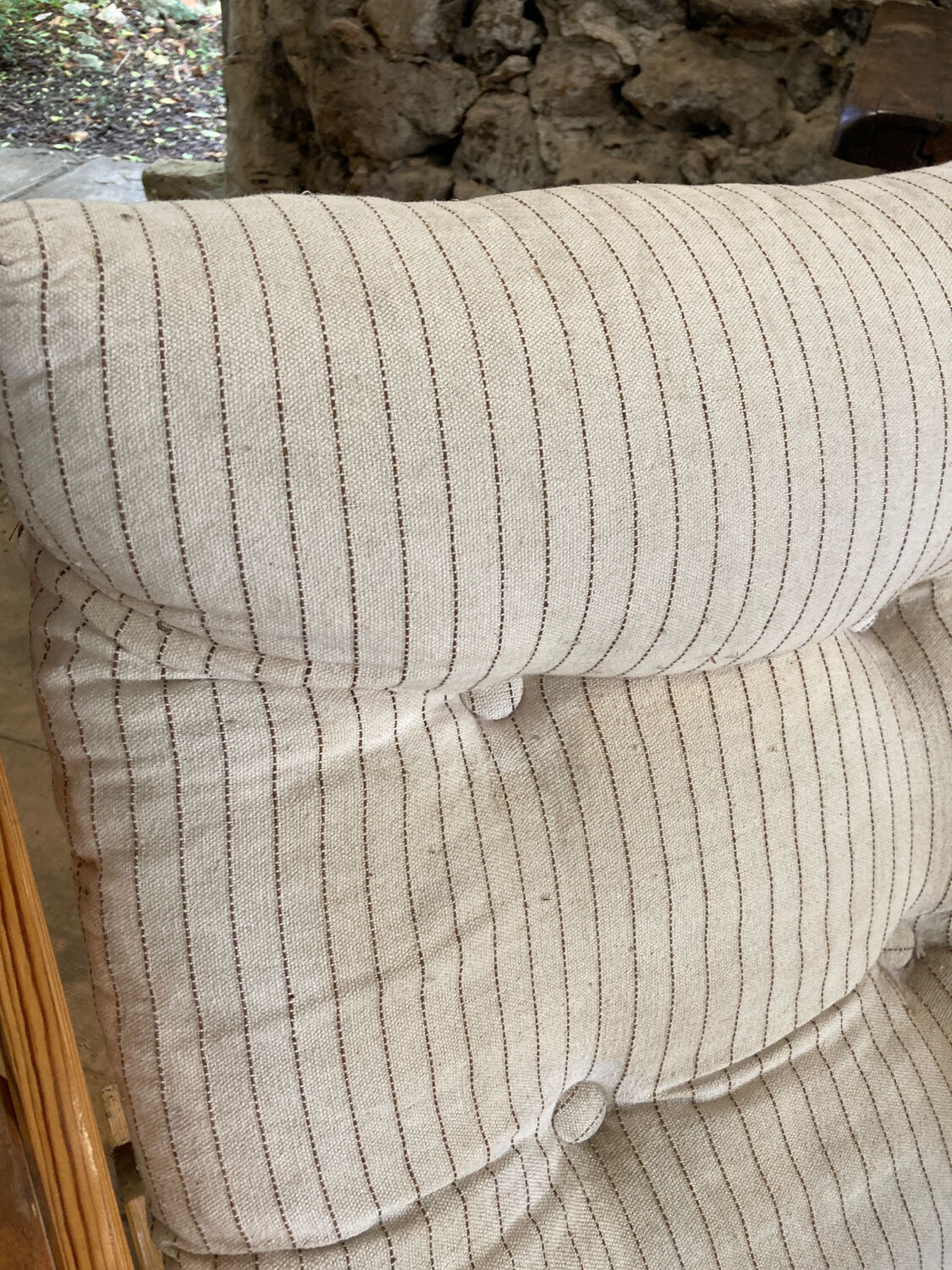 Pair of pine garden armchairs