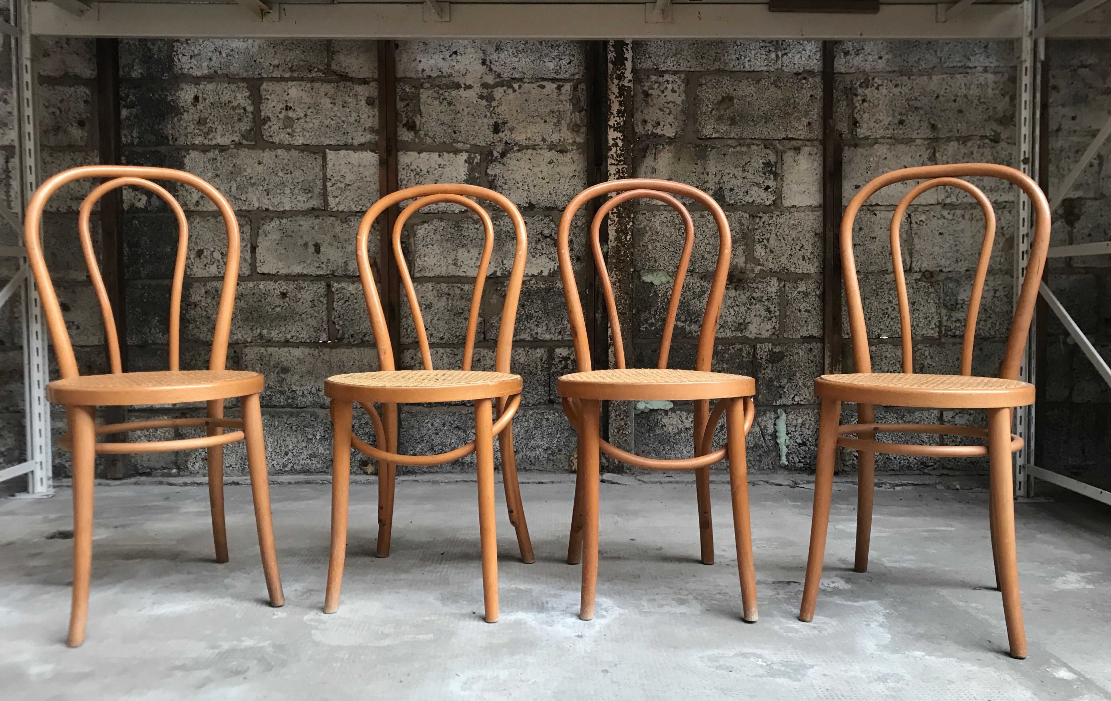 Series of 4 bistro chairs cyears beech light