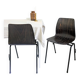 Lot de 2 chaises vintage Pagholz assise brun foncé piètement métal noir Wes