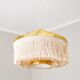 Hans Agne Jakobsson silk and brass fringe pendant circa 1960.