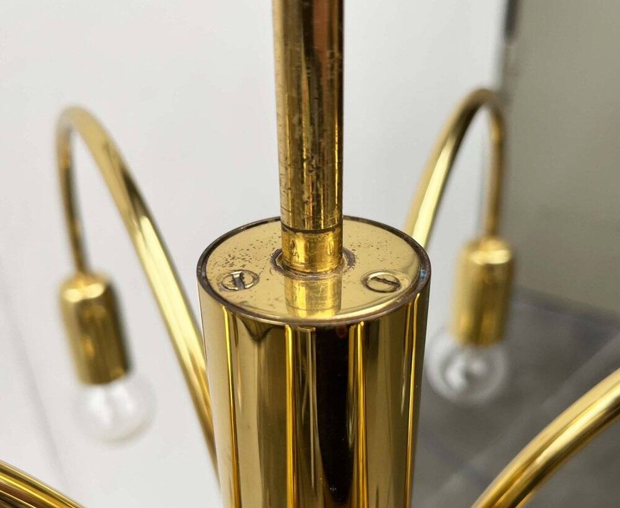 German vintage brass chandelier by Star Leuchten, 1970s.