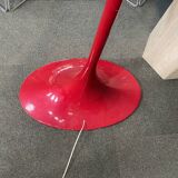 Red arc floor lamp with oval tulip base - italy 1970's