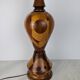 Vintage Marquetry Wooden Table Lamp (1970s) - 57 cm