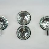 Set of three Cristal Art sconces in chrome and cut glass. Italy 1970s