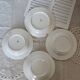 4 mismatched vintage blue and white earthenware soup plates - Set
