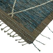Hand-Knotted Turkish Contemporary 290 cm x 383 cm Blue Wool Carpet