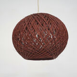 Vintage pendant light in brown rope, The Netherlands 1960's