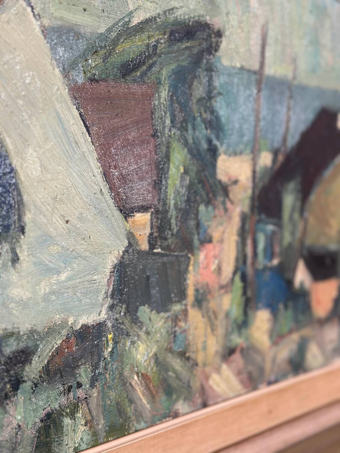 Swedish Oil on Canvas – “Fiskeläge” by Carl Berndtsson