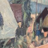 Swedish Oil on Canvas – “Fiskeläge” by Carl Berndtsson