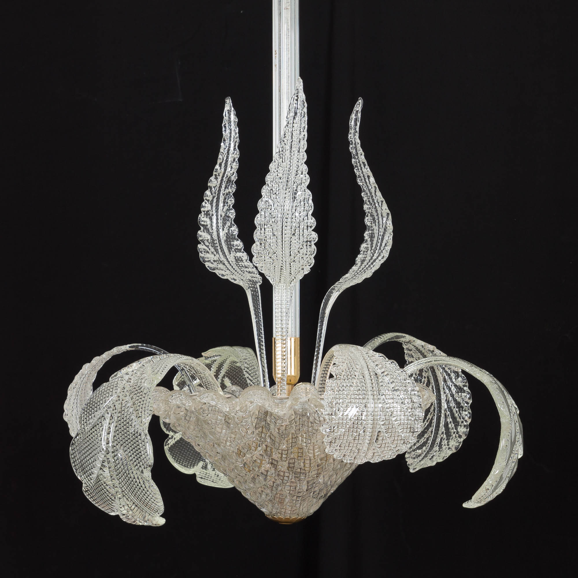 Murano glass leaves chandelier, Italy 1950