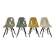 Eames Herman Miller DSW side chairs in greige, seafoam green, light ochre and parchment with slight