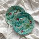 Two Onnaing barbotine bird plates, late 19th century