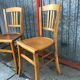 Lot de 2 chaises de bistrot bois 1950