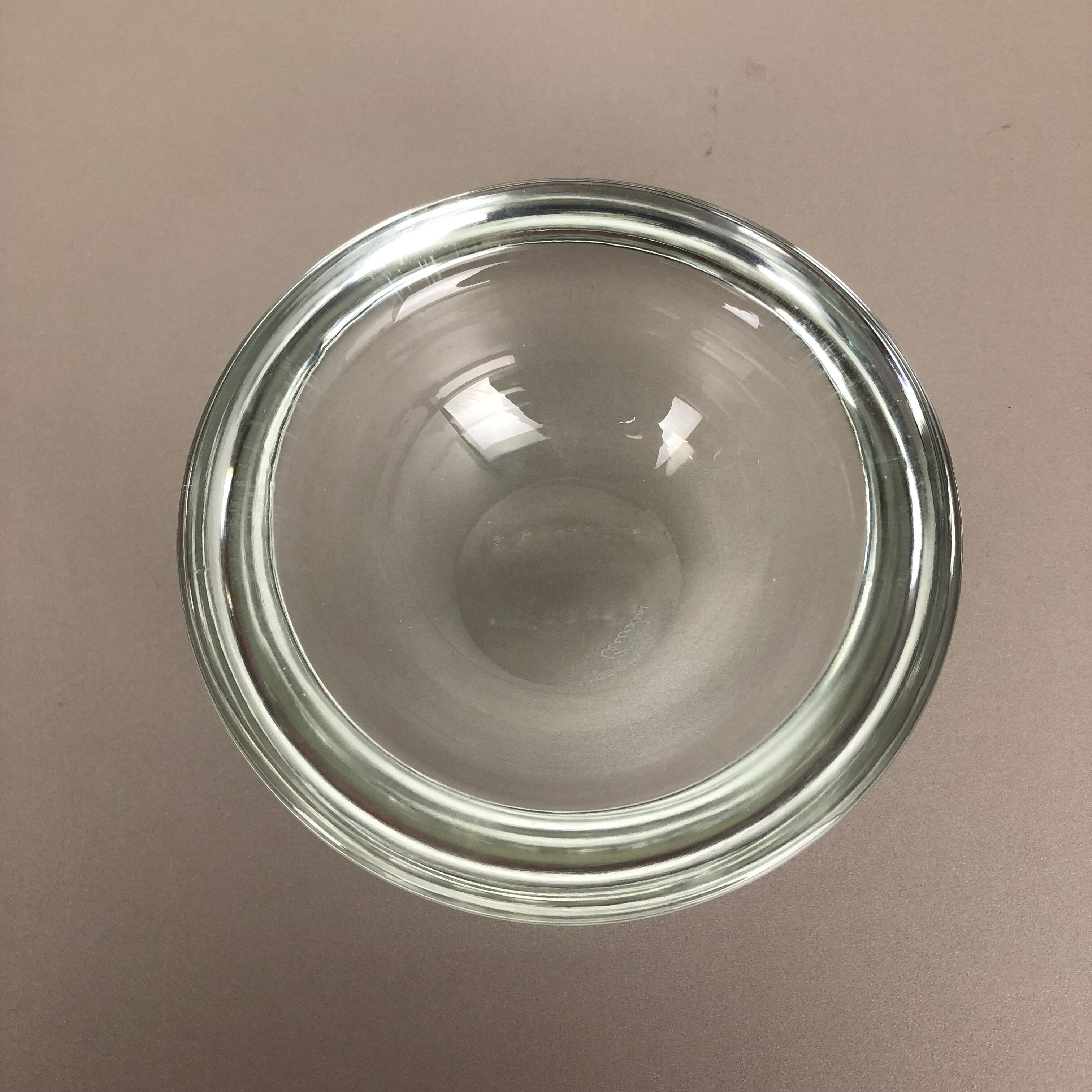 Murano heavy clear glass shell bowl, by Gino Cenedese Italy, 1960