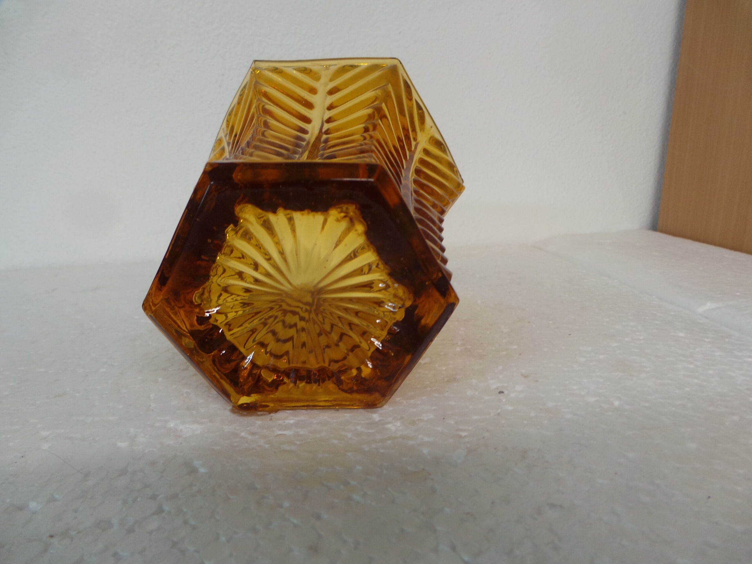 Amber art deco vase