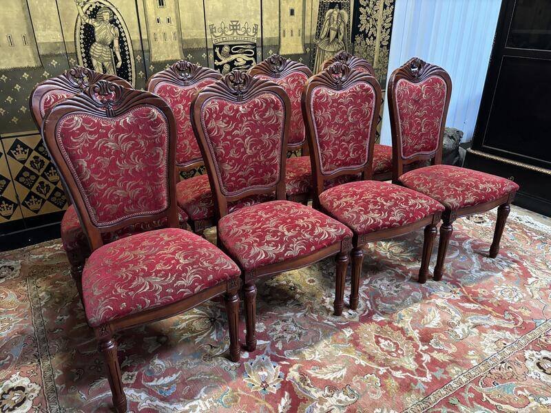 2x8 chaises bois et tissu