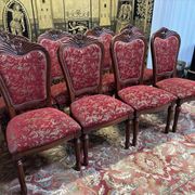 2x8 wooden and fabric chairs