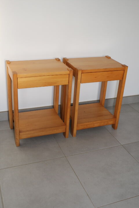 Pair of light beech bedside tables