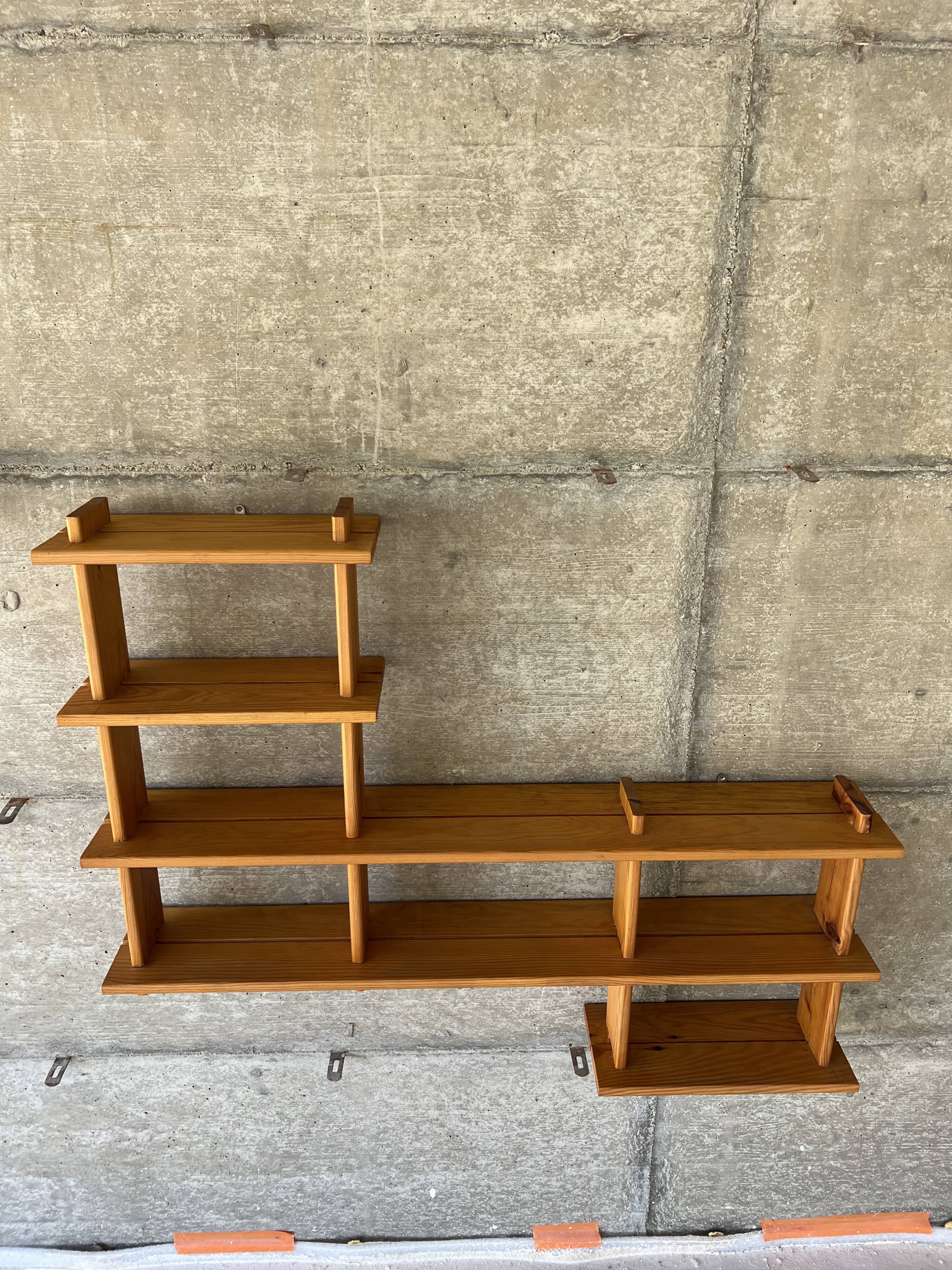 Modernist pine shelf bookcase Regain