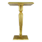 Console, guéridon table d'appoint en bois doré plateau miroir biseauté. Ann