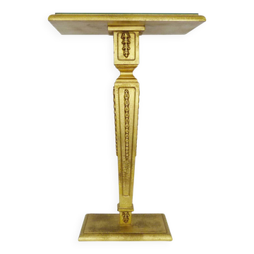Console, guéridon table d'appoint en bois doré plateau miroir biseauté. Ann