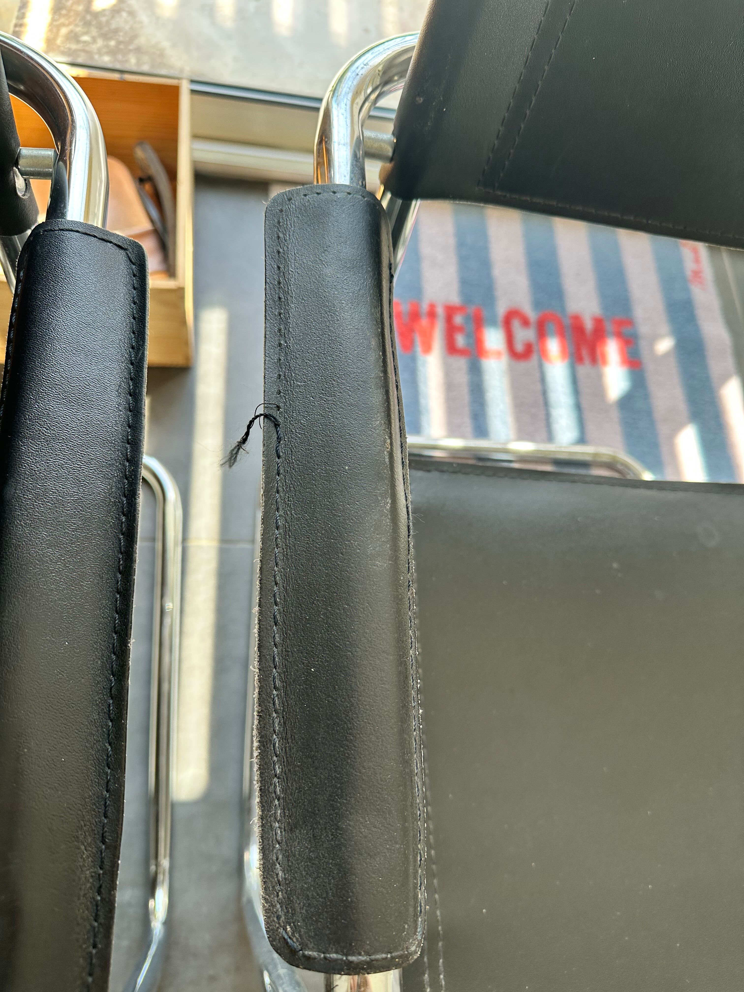 4 chrome tubular chairs