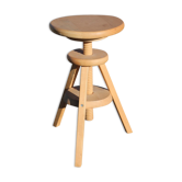 Tabouret à vis bois tripode