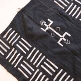 Tissu vintage du Mali noir et blanc