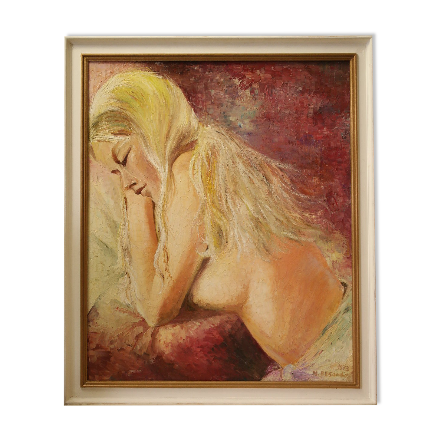 Portrait woman oil on canvas 1970